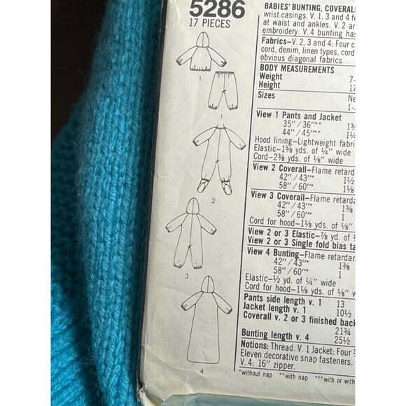 Simplicity pattern 5286 Baby blanket sleeper coverall pants hooded jacket - Picture 4 of 6